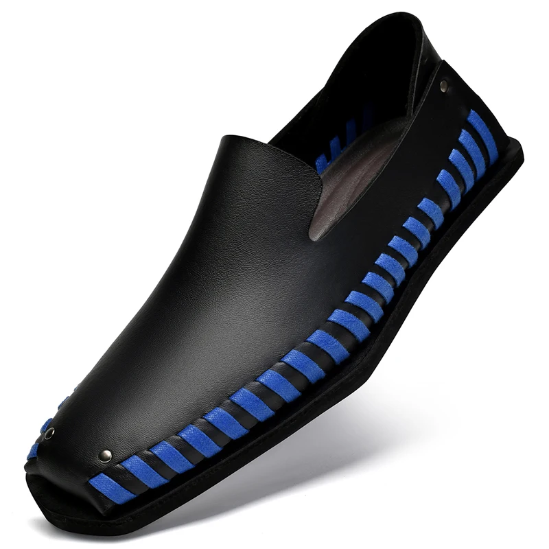 

2026 Spring New Original Men'S Loafers Fashionable And Personalized Hand Sewn Breathable And Lightweight Casual Large Loafers
