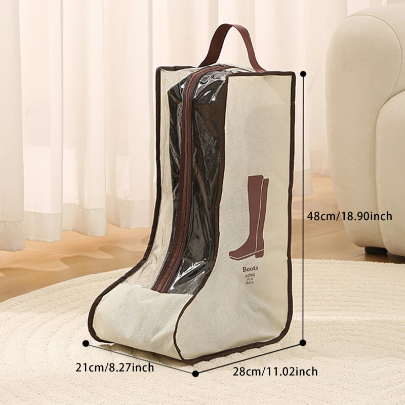 Shoes Dust Cover PVC Mesh Transparent Shoe and Boot Storage Bag with Zipper Portable Travel Anti-dust Organizer Protector Bags