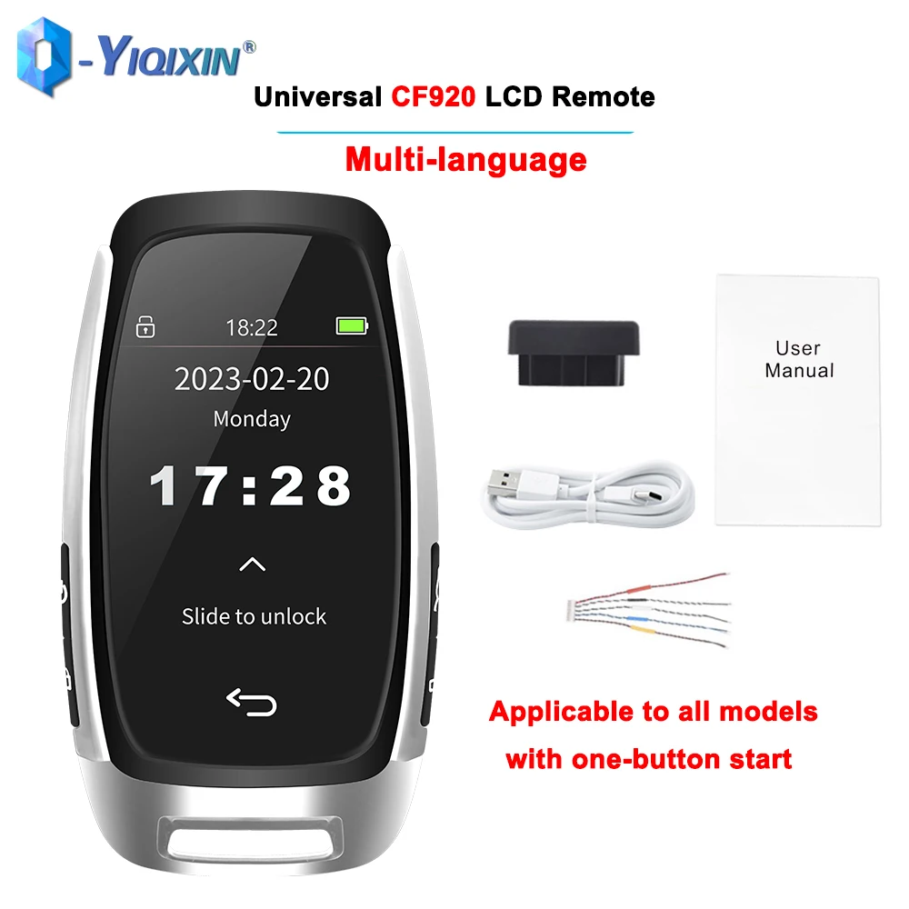 YIQIXIN OBD Keyless Universal LCD Smart Key Comfortable Entry For BMW Audi Hyundai VW Toyota Cadillac CF920 Modified Car Remote