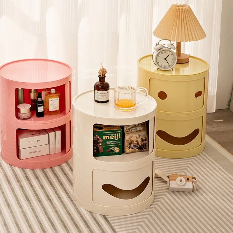

Nordic Organizer Nightstands Small Circular Minimalist Simple Night Table Living Room Storage Decoration Room Accessories