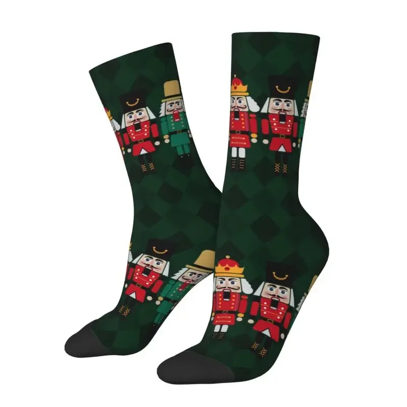 The Nutcrackers Mens Crew Socks Unisex Kawaii 3D Printed Cartoon Christmas Nutcracker Toy Soldier Dress Socks