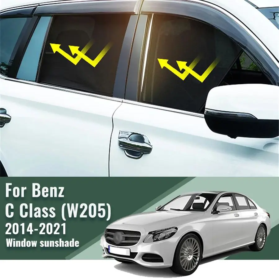 For Mercedes Benz C Class W205 Sedan 2015-2021 Car Sunshade Visor Front Rear Windshield Frame Curtain Side Window Sun Shade