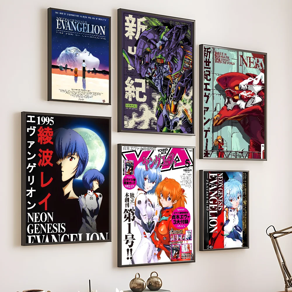 Japanese Animation N-Neon-Genesis-Evangelion Poster Home Living Room Wall Room Bed Bedroom Home Decoration