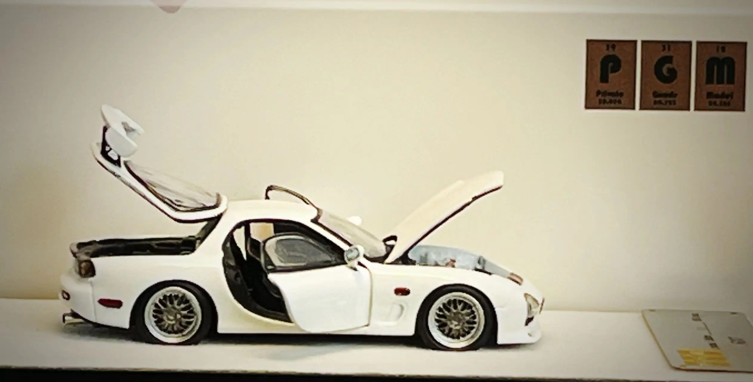 **Preorder** PGM 1:64 PGM 1:64  RX7 White limited999 Model Car