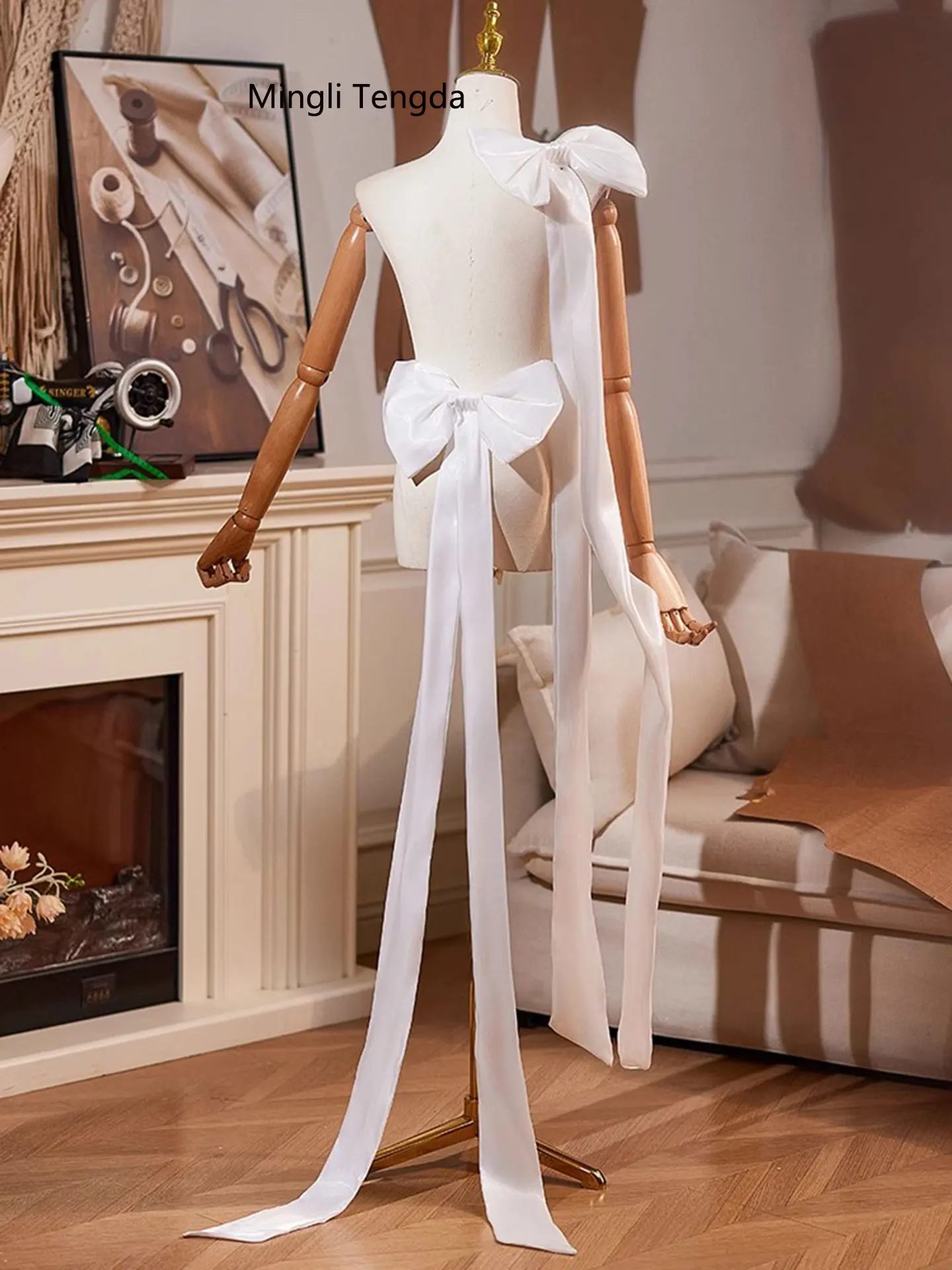 Mingli Tengda Satin Seperate Bow Wedding Knots Removeable With Pin Women Accessories Belt Bride Bowknot Lolita Custom made