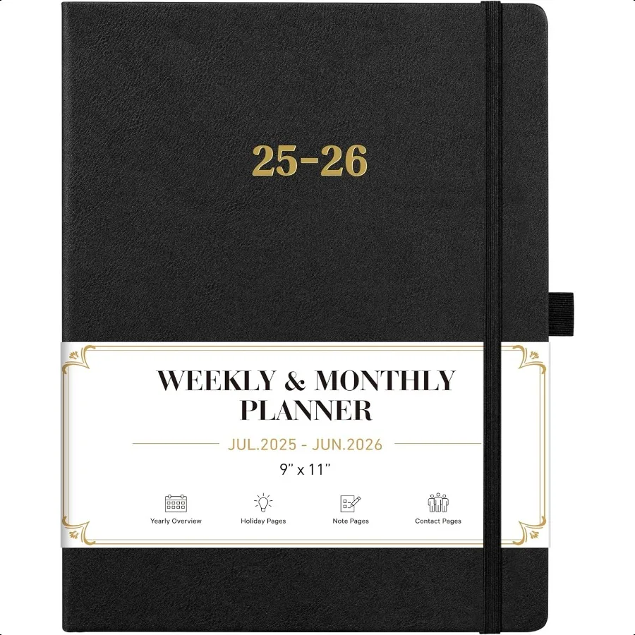 

20252026 Planner Academic Planner 20252026 Leather Weekly Monthly Jul.2025 Jun.2026 9 x 11 Inner Pocket + Bookmarks+ Leather Ha