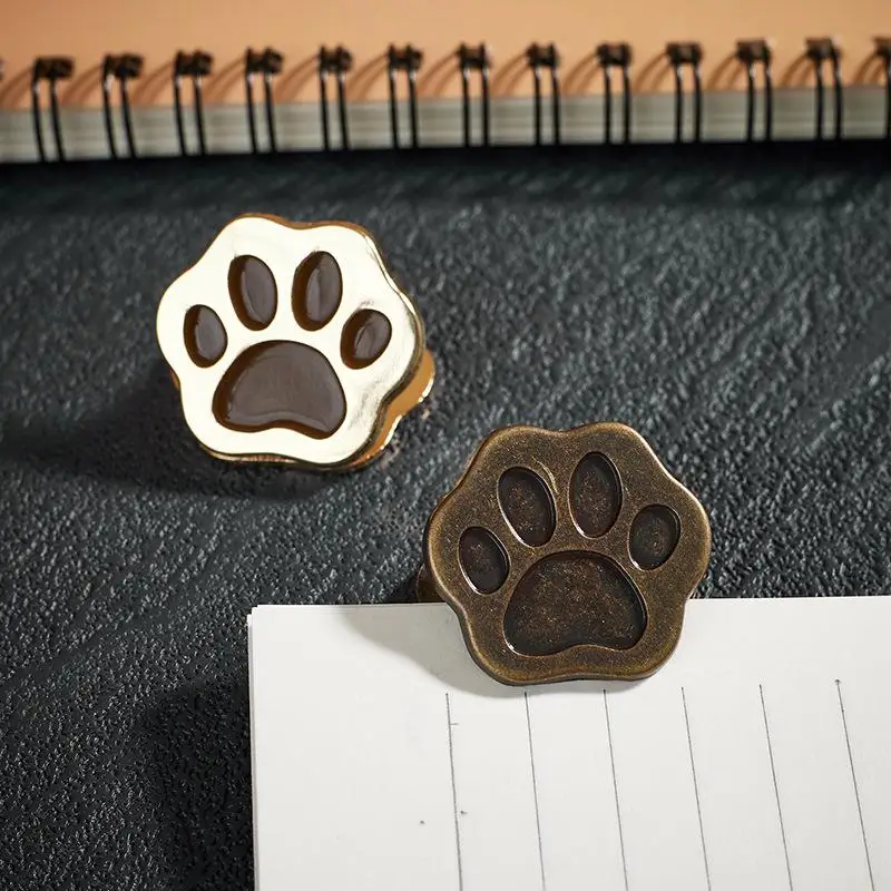 ✰✪1pcs Metal Cat Paw Binder Clips Bill Binder Clip Foldback Notes Letter File Paper Clip Binding Securing Clip Office School