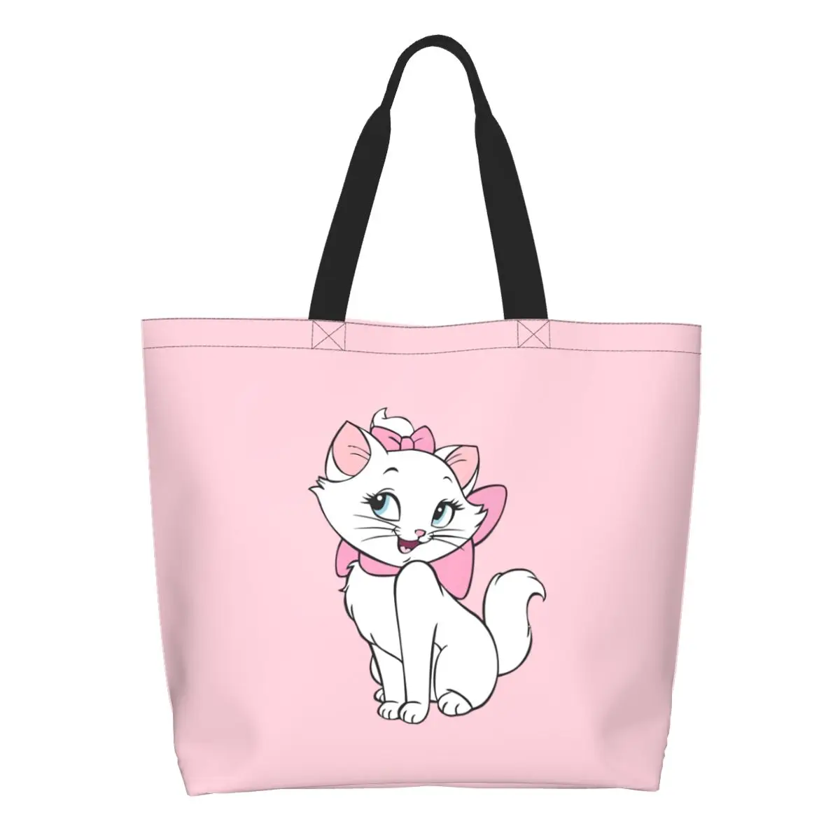 

Custom Marie Cat Shopping Canvas Bag Women Portable Big Capacity Grocery Cute Persian Cat Tote Shopper Bags