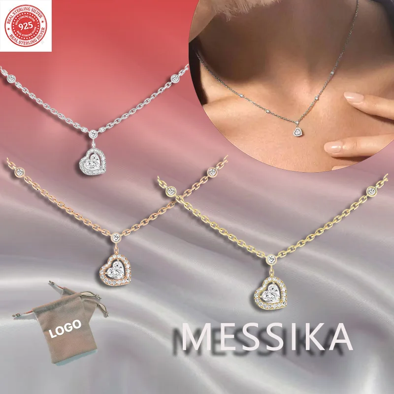 Pure silver s925 fashionable messik trendy French charm office girl JOY C Œ UR necklace JOY