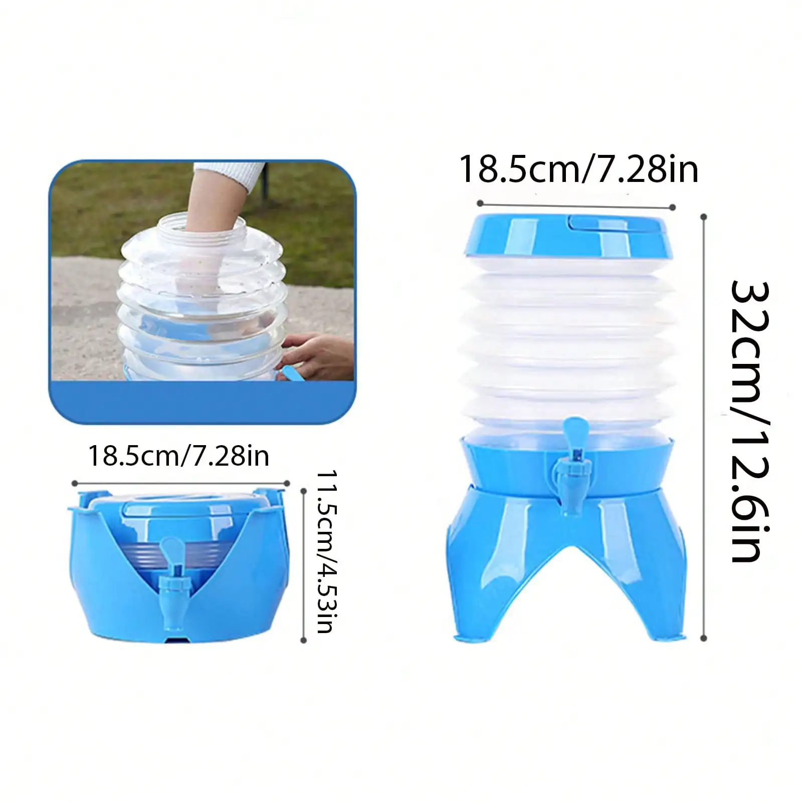 1pc，Auto Opvouwbare Wateremmer Auto Draagbare Buitenreizen Drinkwateropslagtank Telescopische Opslagemmer Met Grote Capaciteit