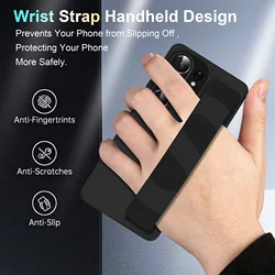 Plain Skin Friendly Hard Wristband Elastic Wrist Strap Case For Samsung Galaxy S23 S24 S25 Edge S26 Ultra Plus Shockproof Cover