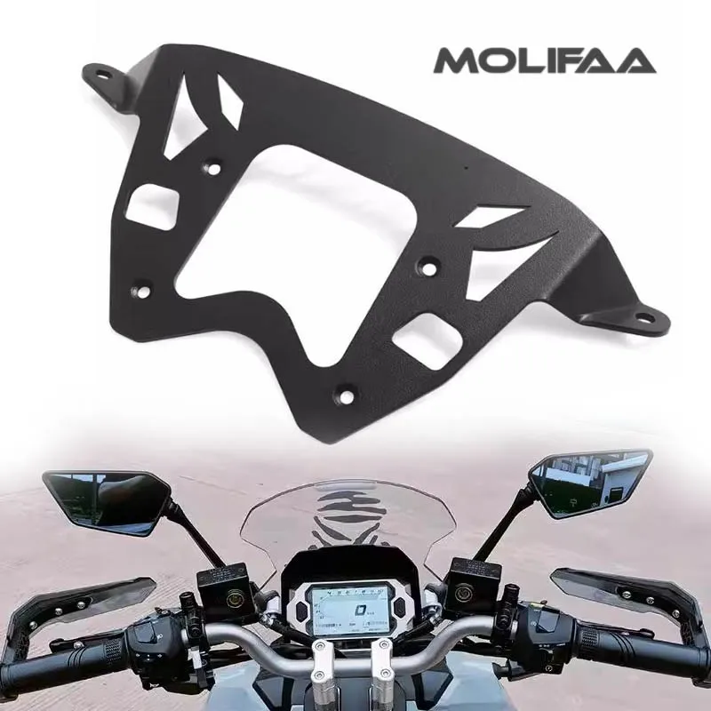 

for SYM HUSKY ADV 150 Motorcycle Rearview Mirror Forward Bracket Windshield Stainless Steel Cover Accessories Black