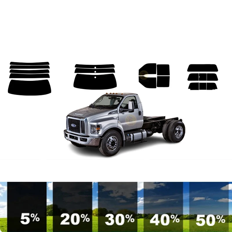 

precut Removable Window Tint Film For Car 100% UVR 5%-70%VLT Heat Insulation Carbon ﻿For FORD F-750 SUPERCAB 2 DR PU 2008-2016