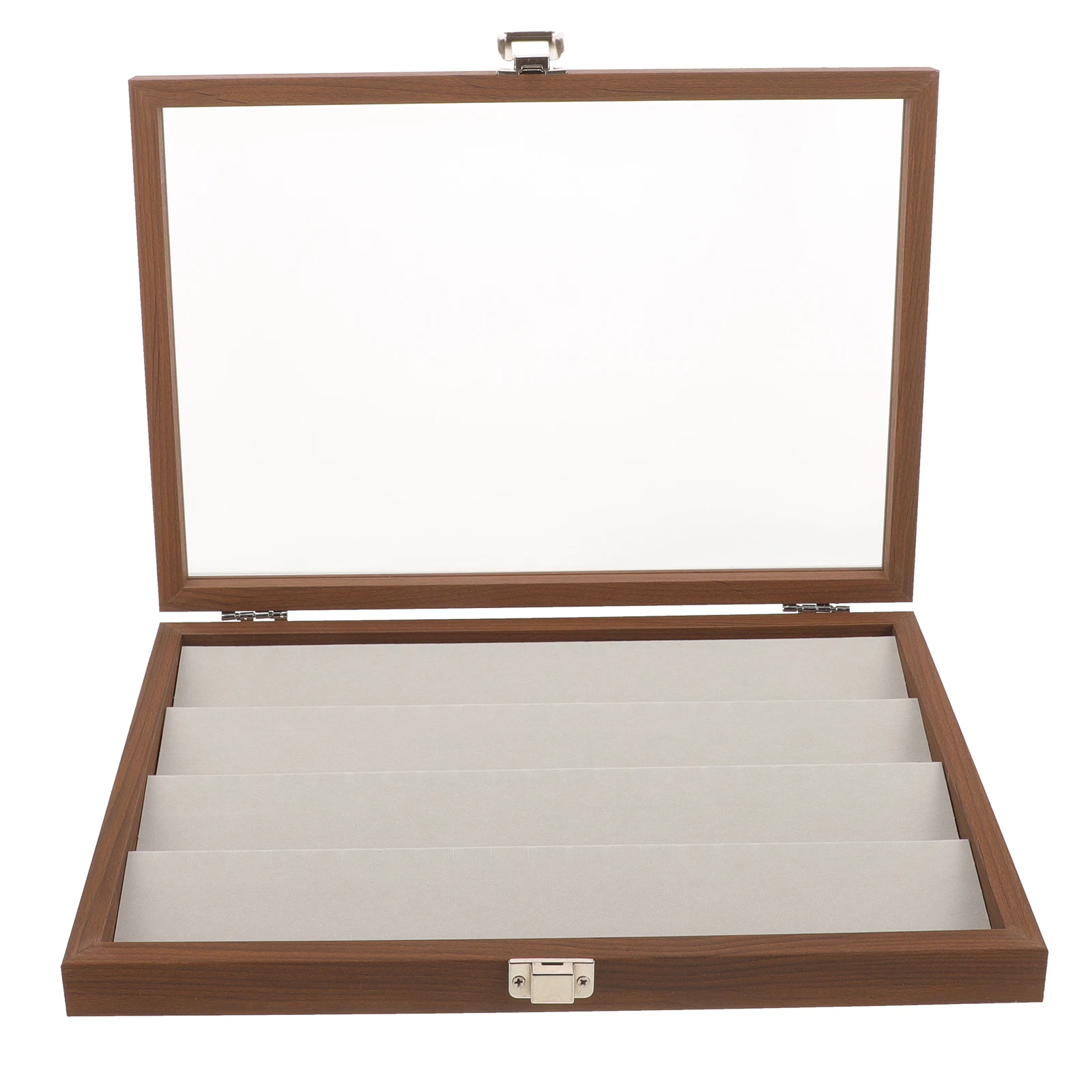 

1pc Wooden Jewelry Box For Ring Earring Storage Display Durable Smooth Practical Multipurpose Jewelry Show Case Organizer