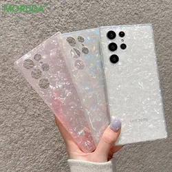 Bling Aurora Shell Phone Case for Samsung Galaxy S24 S23 S22 Ultra S21 FE Note 20 10 s24 Plus A34 A23 A53 A52 Silicon Soft Cover