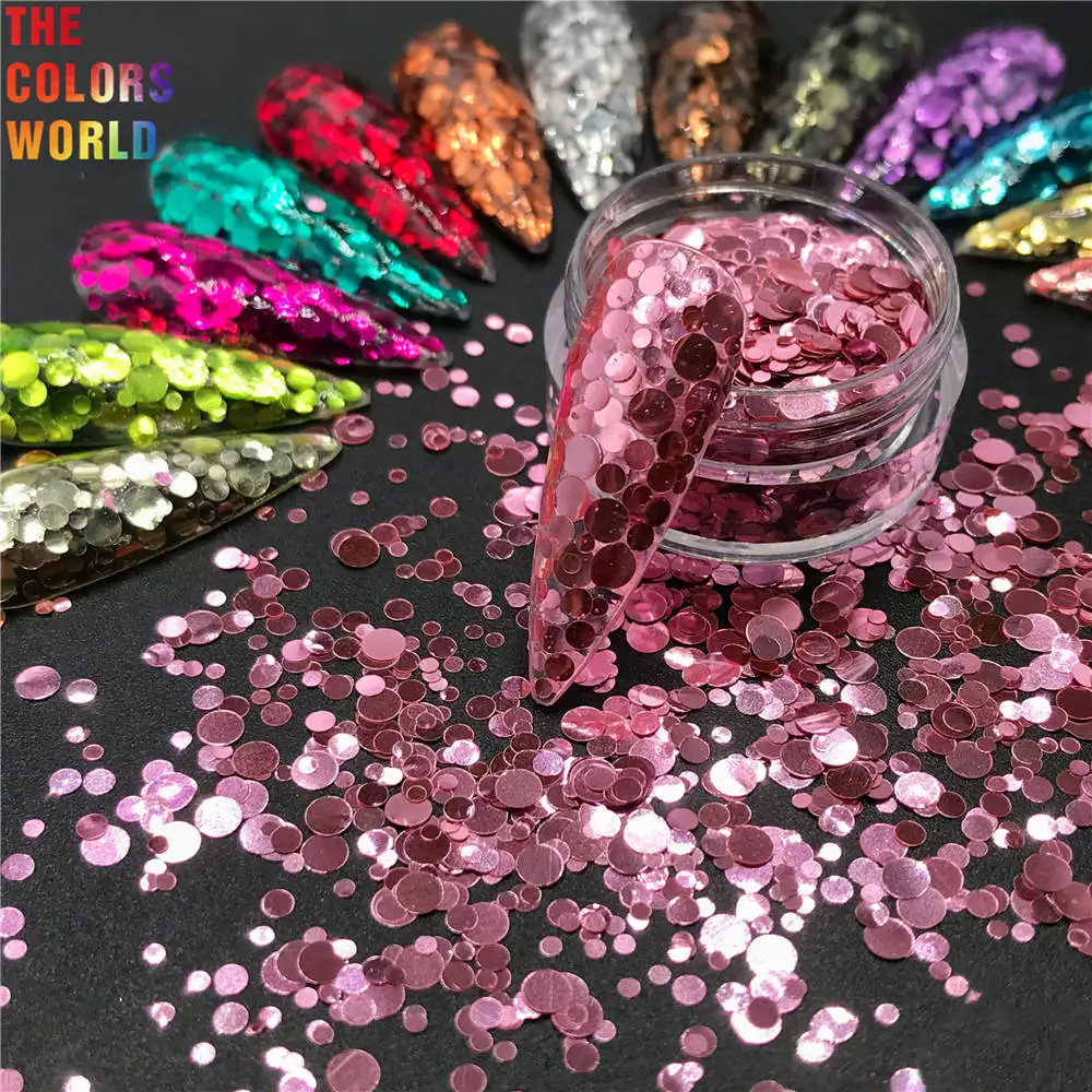 

TCT-277 Mix Round Dot Shape Metallic Luster Color Nails Glitter Nail Art DIY Decoration Body Art Decorations Makeup Handwork