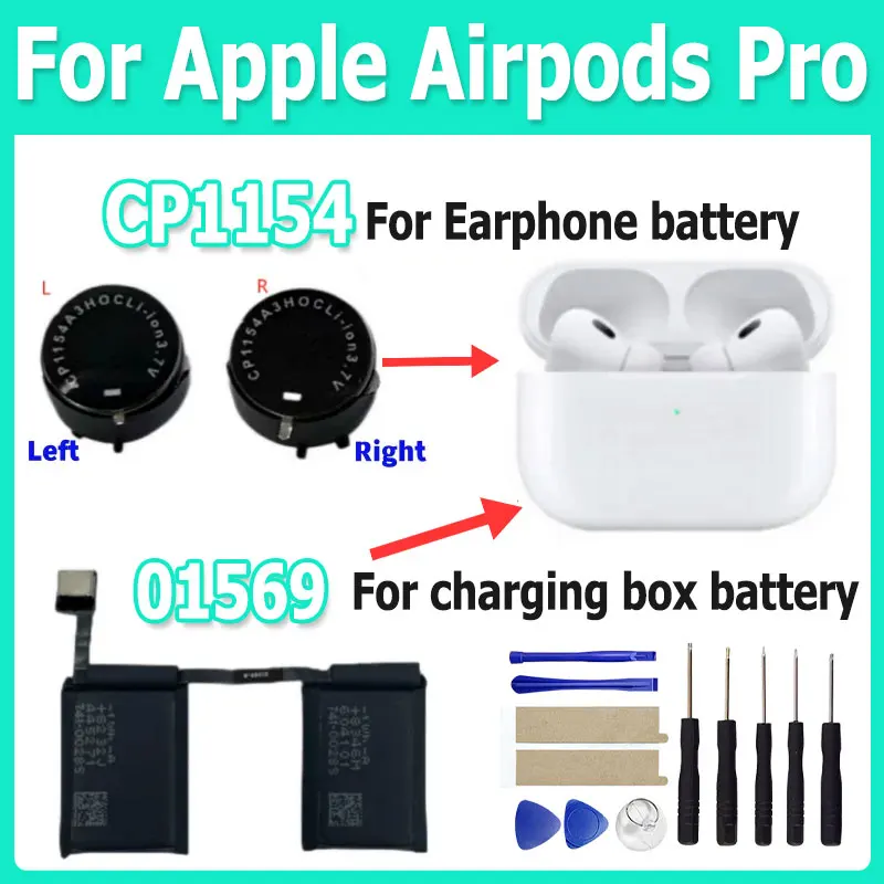 

CP1154 Replacement Battery For Apple Airpods Pro A2084 A2083 A2190 Air Pods Pro Rechargeable Batteries Batteria