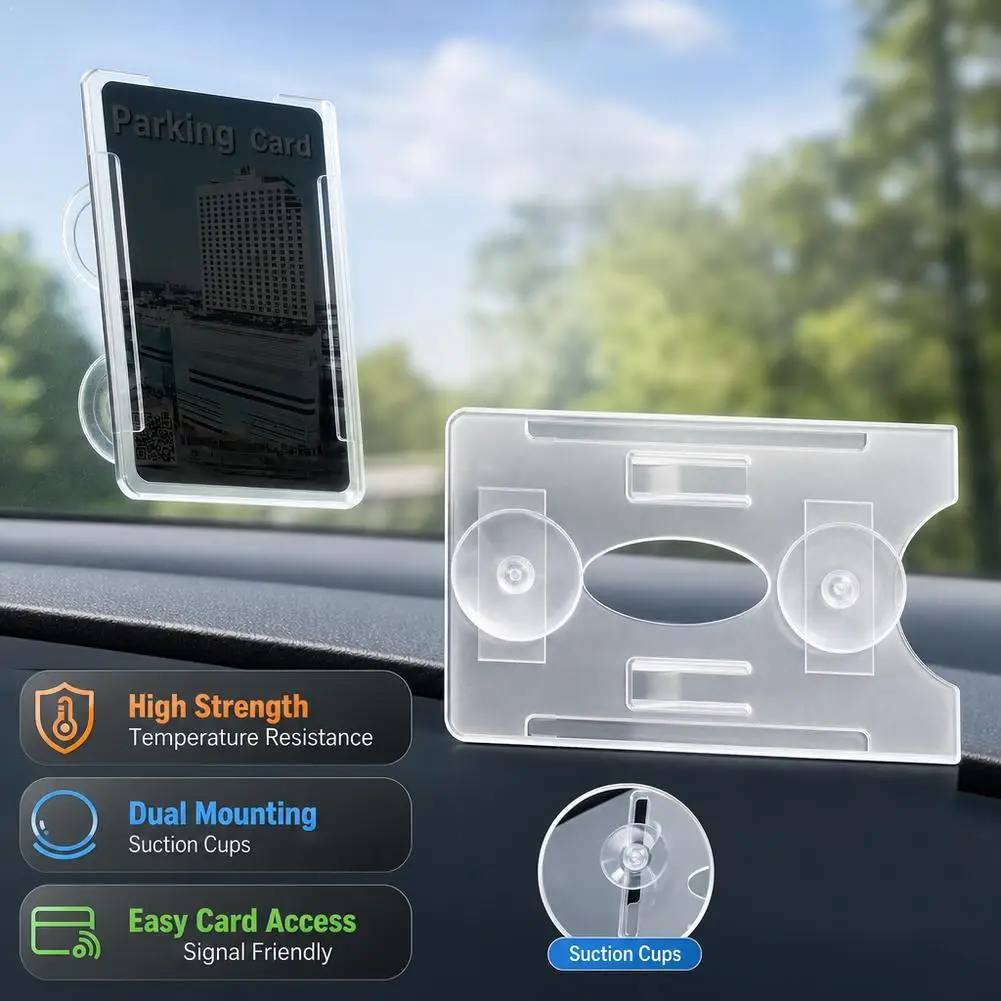 Auto Card Sleeve Parking Ticket Holder Windscreen Adhesive Fastener Organizer Vehicle Registration Bill Storage ID IC Card Cover