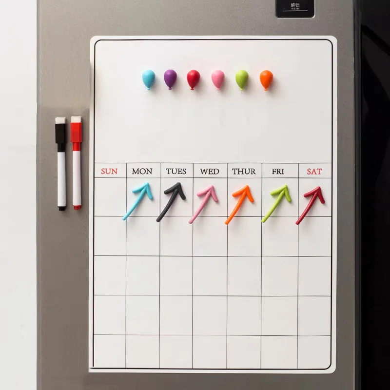 

9pc/set Erasable Schedule Memo Calendar Fridge Magnetic Soft Sticker Whiteboard Message Board Refrigerator Magnet