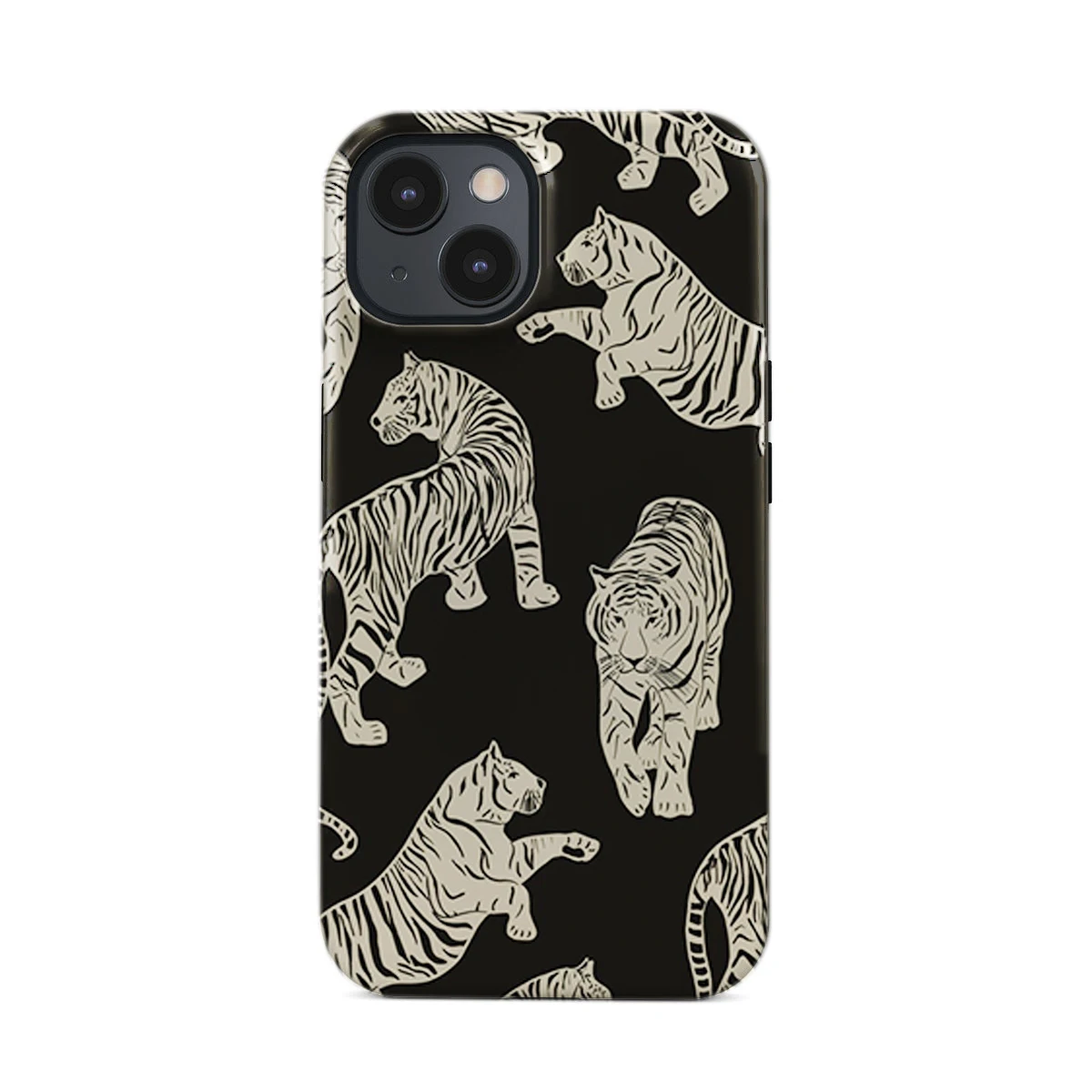 Clmj-funda de teléfono con diseño de tigre blanco, funda trasera de lujo de doble capa para iPhone 16 15 14 13 12 11 X XS XR XSMAX 7 8 Pro Max Plus