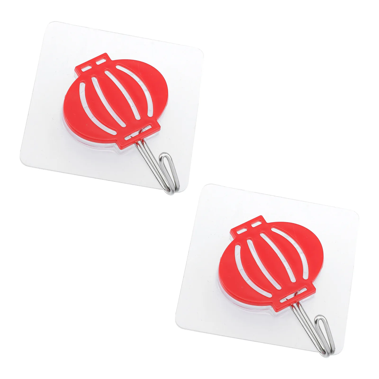 2Pcs Chinese New Year Fu Character Wall Hooks – Adhesive Stick-on Hooks for Door, Living Room, Bathroom, Kitchen, Office