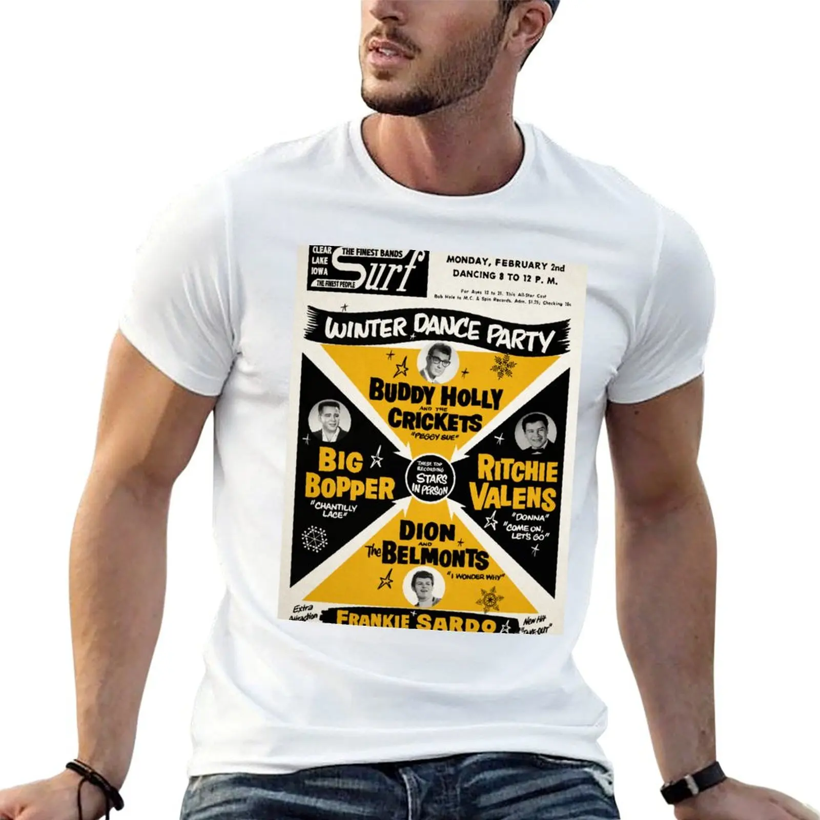 

Dance Died Holly - футболка Buddy однотонная повседневная футболка - футболка Music Feb 3rd 1959, мужская футболка The Party Winter Day Футболка -