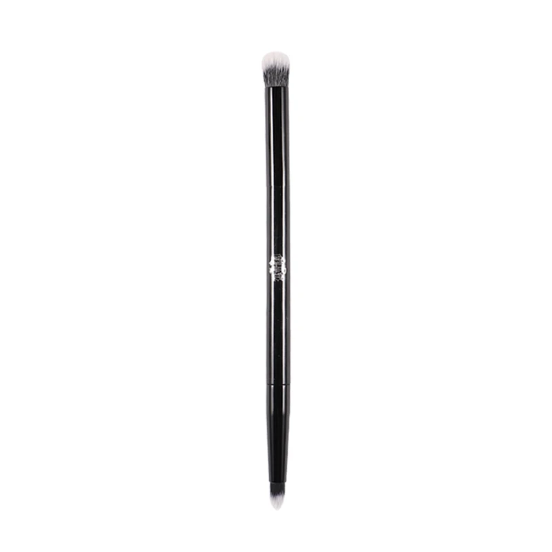 Kat Von-Pinceau de maquillage à double tête pour femme, brosse pour fard à barrage, cheveux en fibre douce, manche noir élégant, marque, 24