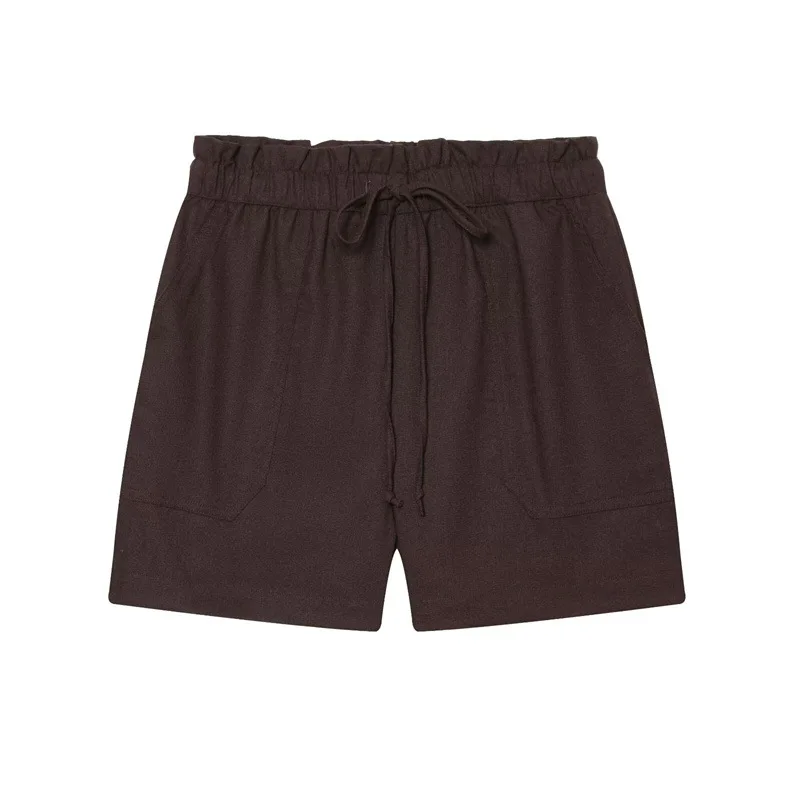 Spring New Y2K Women's Slim Bottoms Fashionable Casual Loose Lace-up Shorts Pure Color Versatile High Waist Shorts