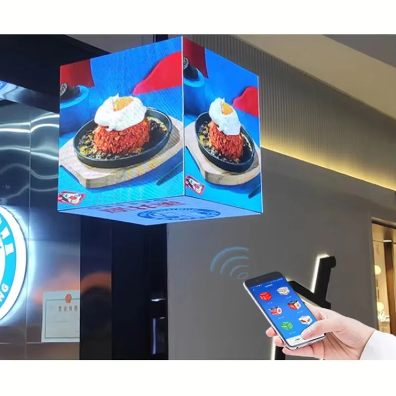 Shopping Mall Cube LED Advertising Video Screen Outdoor and Indoor Full Color P2.5 P3 P4 Cube LED Display Screen