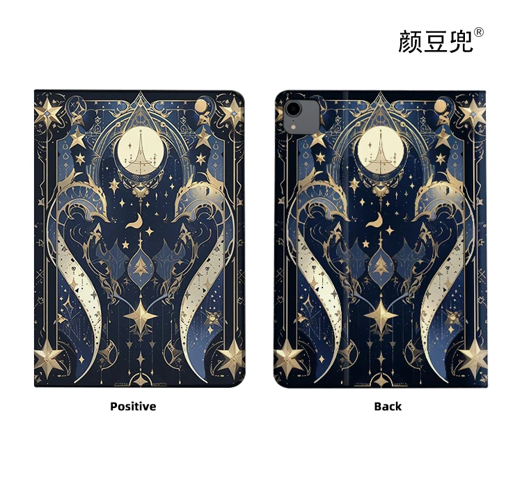 Imagem -06 - Capa Vintage Retro de Estrela e Lua para Samsung Galaxy Tab Capa Suporte Tri-fold Galaxy Tab A7lite 8.7 s9 fe Plus s6 Lite s8 s7 2023