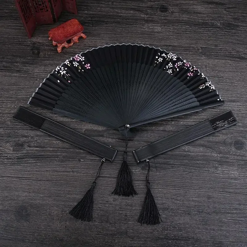 Kimono Fan Bamboo Handle Folding  Boutique  Painted Japanese Style Edo Japan