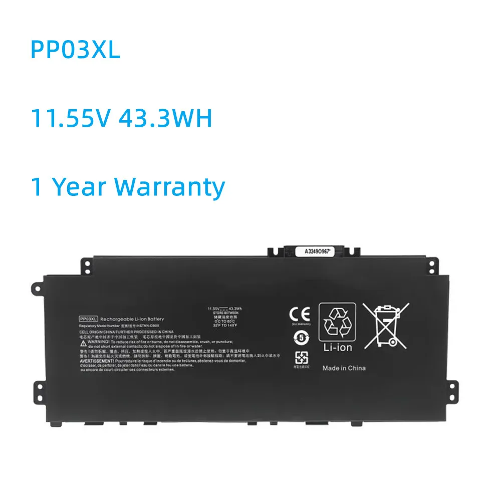 

PP03XL PV03XL 11.55V 43.3WH Laptop Battery For HP Pavilion x360 13-BB 14-DV 14-DW 14M-DW 14-DK HSTNN-LB8S HSTNN-DB9X HSTNN-OB1P