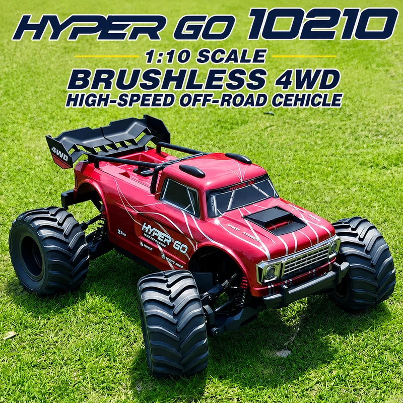 MJX 1/10 10210 RC Brushless 4WD High-Speed Electric Remote Control Car Racing Card Monster Truck Off-Road Vehicle RTR Model Toys