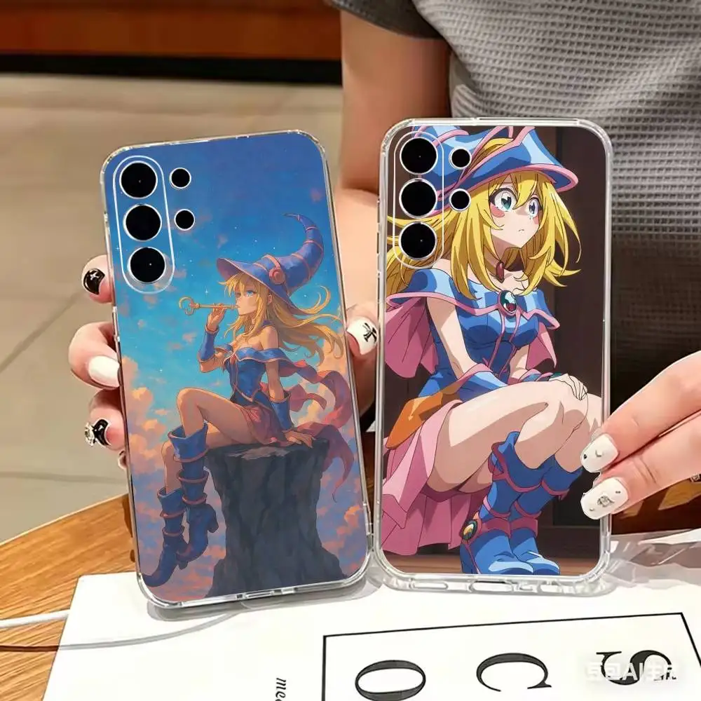 Прозрачный тонкий мягкий чехол M-Dark M-Magician Girl YUGIOH для Samsung S 25,24,23,22,30,21,10,9,Ultra,Plus,Lite,FE,4,5 G