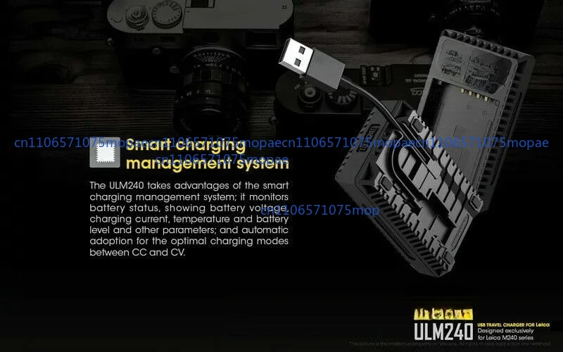 For Nitecore ULM240 USB Battery Charger for Leica BP-SCL2 Batteries (M240 Series)