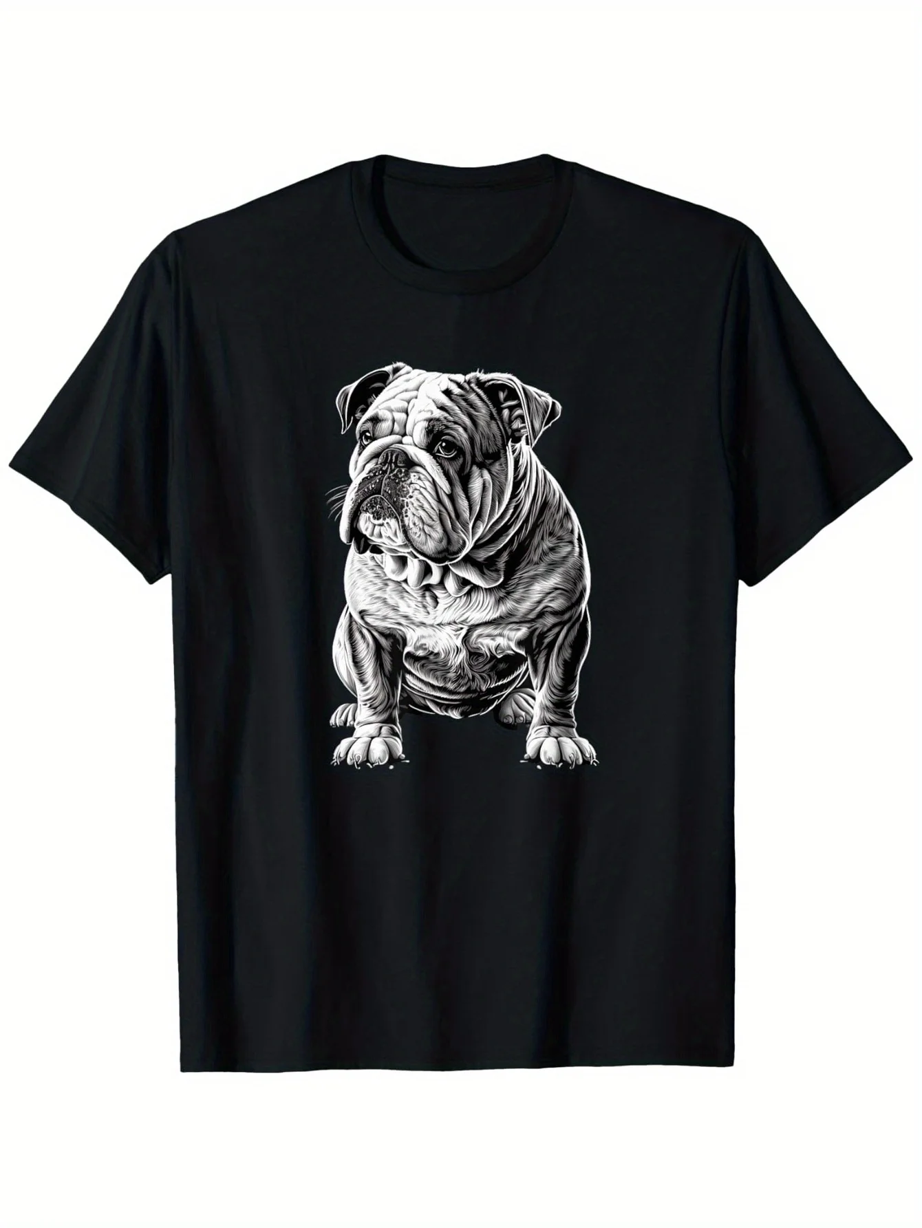 Fun Bulldog T-shirt, cotton short-sleeved, 180 grams