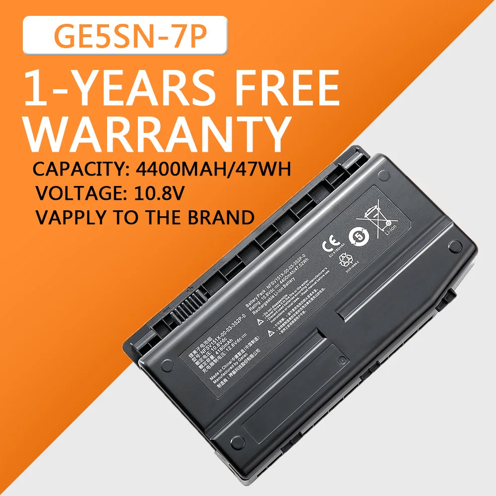 New GE5SN-03-12-3S2P-0 Laptop Battery For MECHREVO X7Ti-S X6Ti X6TI-S X6Ti-M2 X6Ti-H X6Ti-E3 F117-F1 GE5SN-00-12-3S2P-0 NFSV151X