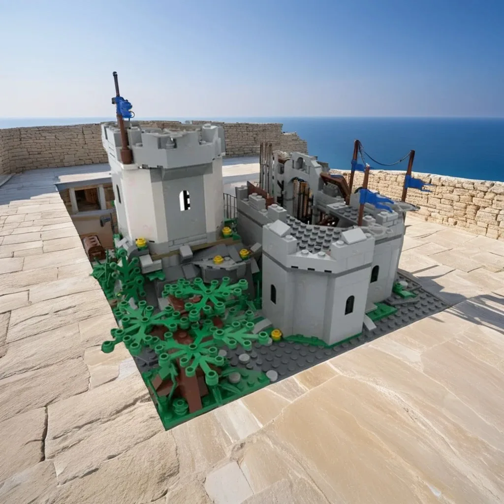 

702 шт. MOC Strongarm Castle DIY Строительные блоки - Imposing Stone Stronghold с воротами Portcullis