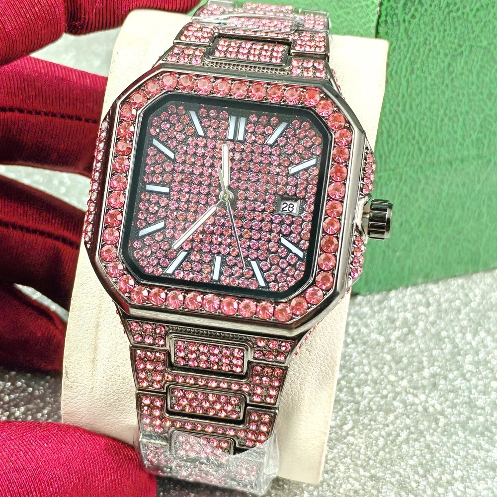 Luxe vierkante ijsdiamant quar - Luxury Watch Market recensie en prijs