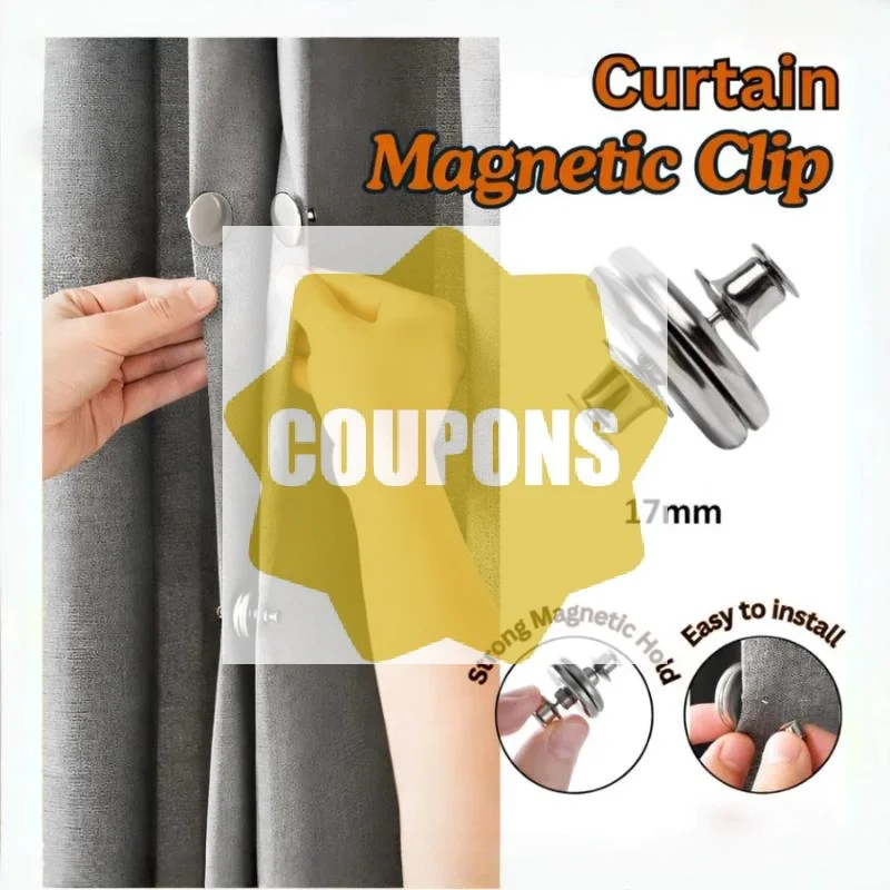 5/10sets Curtain Magnetic Button Detachable Curtain Fix Fastener Clip Prevent Light Adjustment Window Screen Close Magnet Buckl