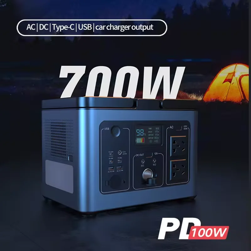 NewMini Portable Solar Power Station 192000mAh 700W 614Wh High Capacity Quick Charge Outdoor Use Generator with Wireless Chargin