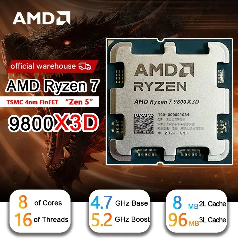 AMD Ryzen™ 7 9800X3D: 98 3D 프로세서로 게임 성능을 극대화하는 진짜 선택