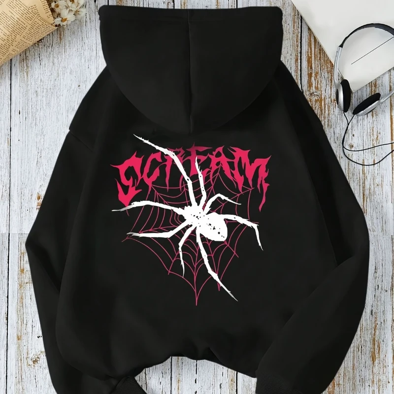 Womens Alphabet Print Personalized Embossed Hoodie Sweatshirt Casual Soft Comfortable Fashion Winter Thermal Hoodie Tracksuit