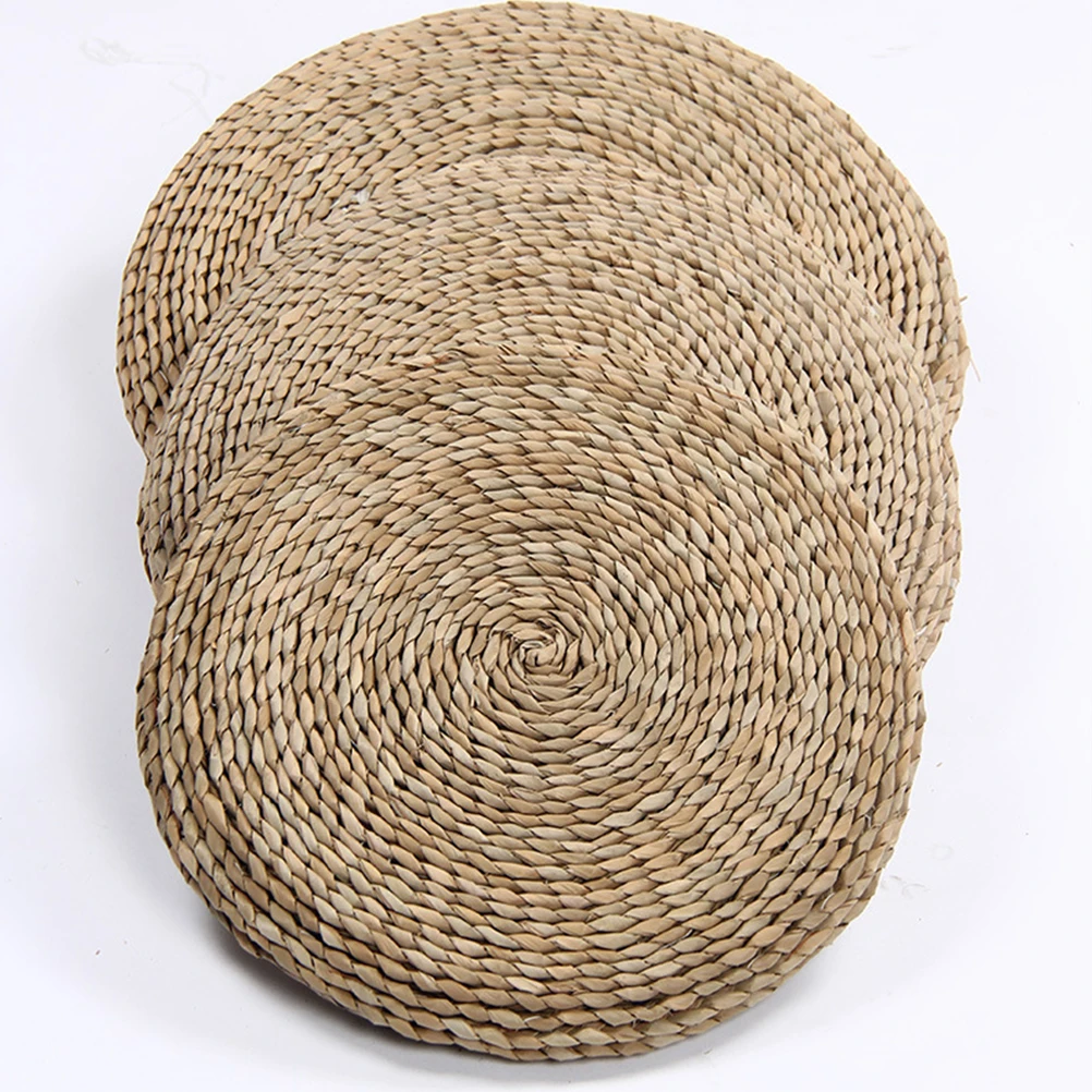 

1pc 40X40Cm Straw Braid Handmade Round Woven Seat Mat Natural Cotton Filling Eco-Friendly Lightweight Meditation Yoga Worship