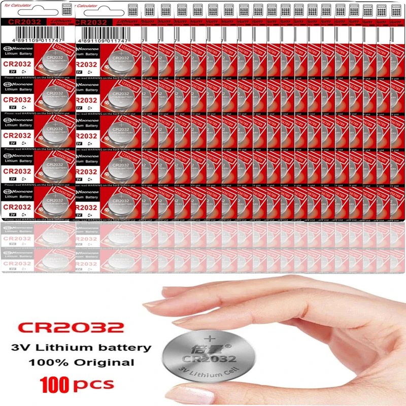 Originale CR2032 DL2032 ECR2032 BR2032 2032 CR 2032 3V 100PCS batteria a bottone al litio batteria a bottone di lunga durata per orologi