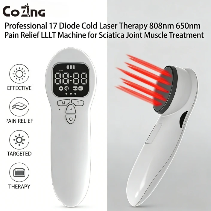 Zur Linderung von Knieschmerzen, Arthritis am Arm und Tennisarmbogen zu Hause: 808nm 650nm LLLT Physiotherapie-Handgerät