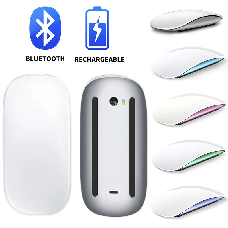 Bluetooth Wireless Mouse Rechargeable Silent Multi Arc Touch Mice Ultra-thin Magic Mouse For Laptop Ipad Mac PC Macbook