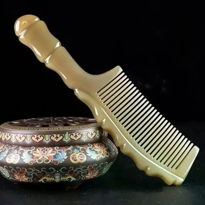 

Natural Ox Horn Comb Detangling Comb Fine Teeth Anti Static Massage Hair Comb Reduces Hair Breakage & Hair Lossand Protect Scalp