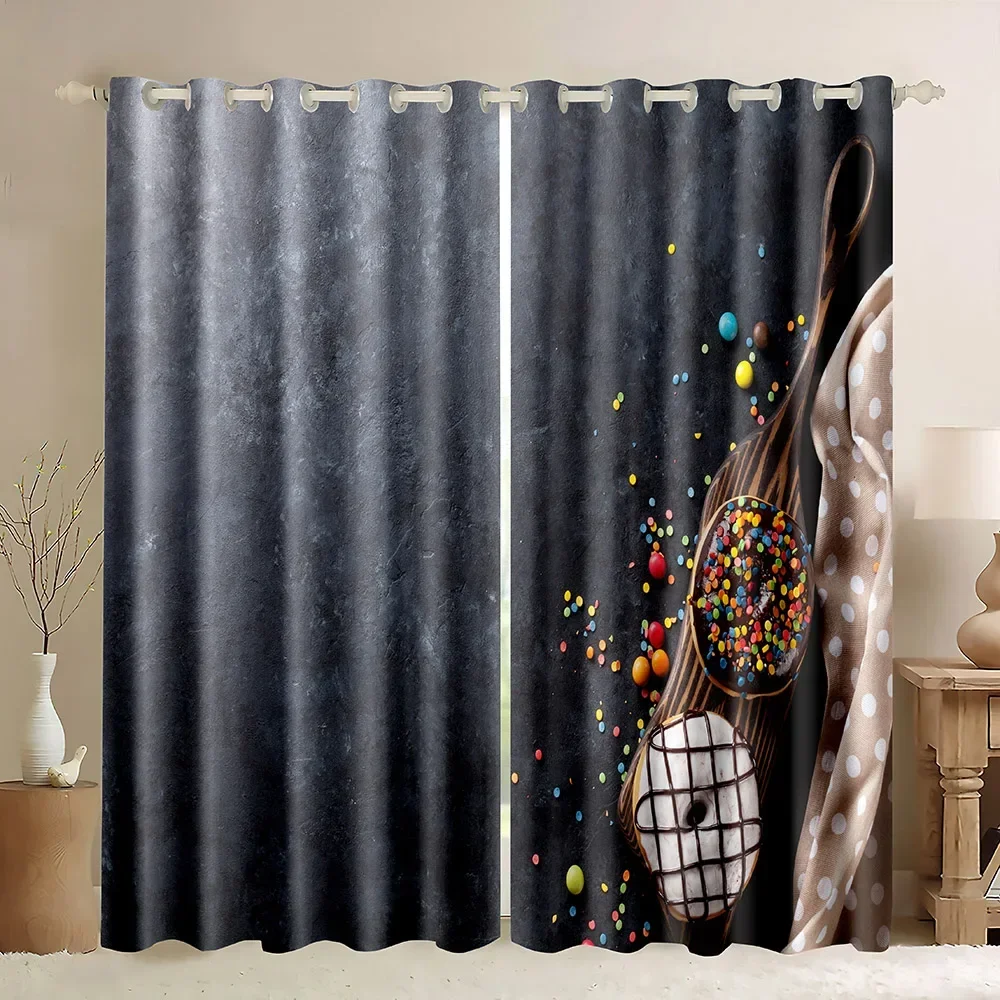 Strawberry Pie Window Curtains,Eating Food Themed Summer Season,Window Treatments 1 Panel for Living Room Bedroom Grommet Top