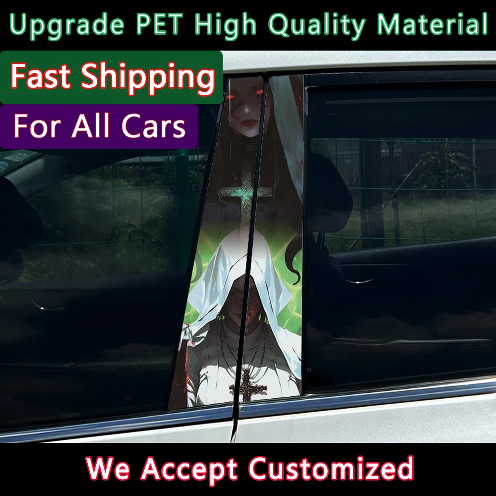 

Злой демон NUN крест Хэллоуин украшения автомобильные наклейки авто B столб водостойкие DIY двери автомобиля столб солнцезащитный крем наклейки для домашних животных